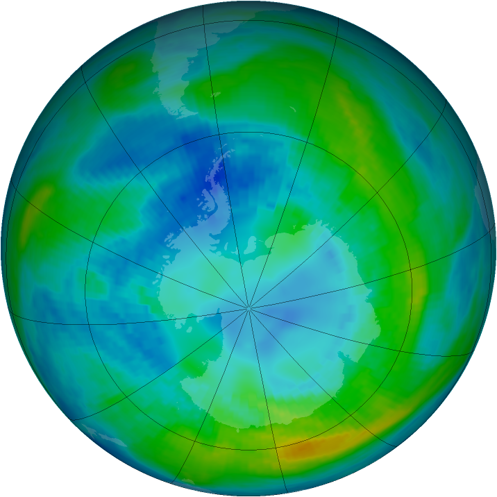 Antarctic ozone map for 16 April 1981